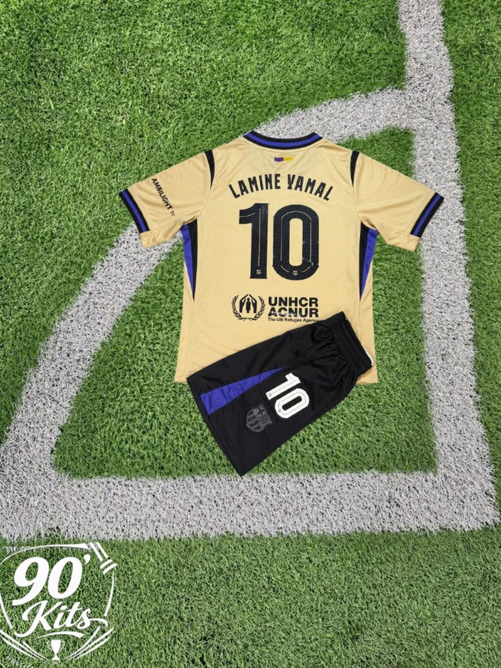 Barcelona 2025/26 Lamine Yamal #10 Away Kids Soccer Jersey & Shorts Set